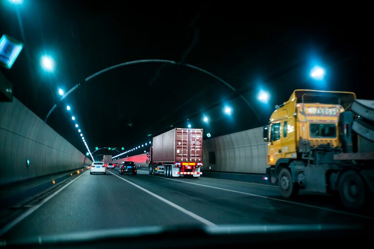 truck on the road